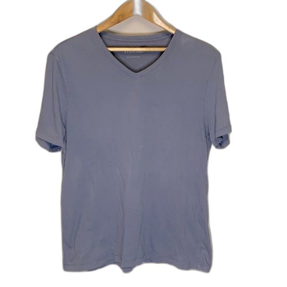 Everlane Tops - Everlane Blue Short Sleeve Slouchy V-neck T-shirt Size M